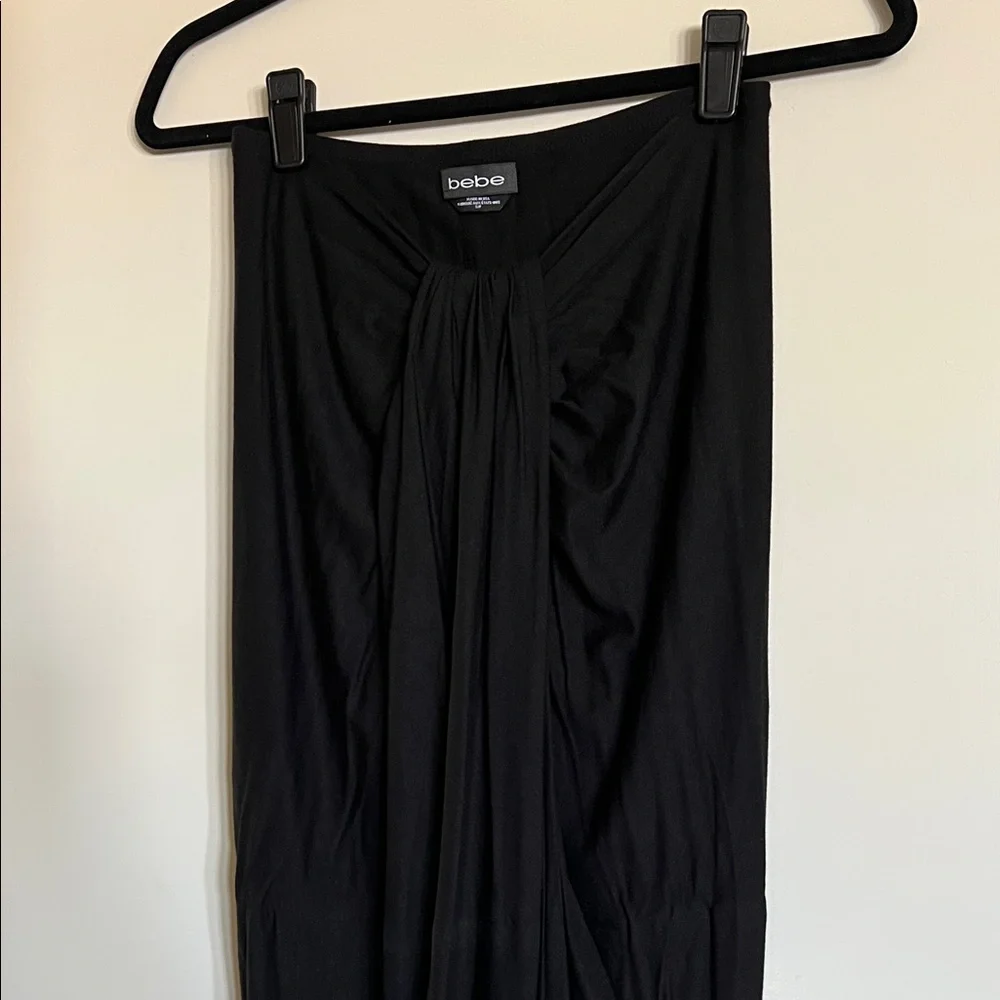 Bebe Draped Black Maxi Skirt - Picture 5 of 5